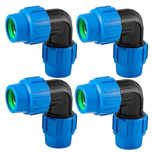 4 Stück PE Rohr Verschraubung Winkel 90°, PE Rohr 25mm Verschraubung, Kunststoff PP Kupplung Blau, 25mm PP Kunststoff Winkelverbinder, für Innen- und Außeninstallationen 4 Stück PE Rohr Verschraubung Winkel 90°, PE Rohr 25mm Verschraubung, Kunststoff PP Kupplung Blau, 25mm PP Kunststoff Winkelverbinder, für Innen- und Außeninstallationen von ToolKnight