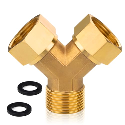 Y-Stück Messing Beweglich Verschraubung, 3/4 Zoll IG x IG x AG mit Dichtung, 3/4" Messing Wasseranschluss Verteiler,2 Wege Y-Verteiler Wasseranschluss für Trinkwasser und Zentralheizungssysteme Y-Stück Messing Beweglich Verschraubung, 3/4 Zoll IG x IG x AG mit Dichtung, 3/4" Messing Wasseranschluss Verteiler,2 Wege Y-Verteiler Wasseranschluss für Trinkwasser und Zentralheizungssysteme von ToolKnight