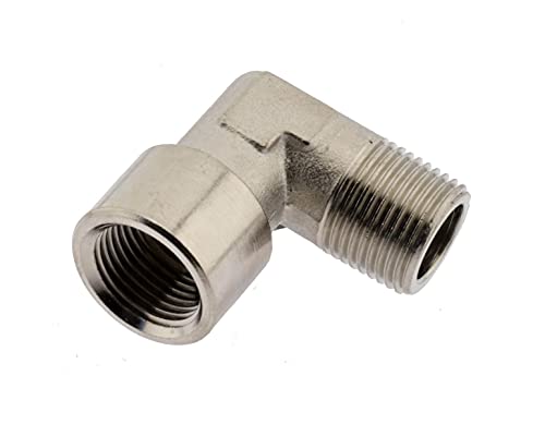 90° Winkel mit Innen- / Außengewnde G 1/4"(IG)-R 1/4"(AG), 16 bar Messing vernickelt geschmiedet von ToolNerds