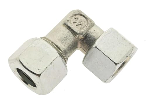 Einstellbare Winkel - Schneidringverschraubung 8 L, Stahl verzinkte 90° Anschlussverschraubung leichte Baureihe von ToolNerds