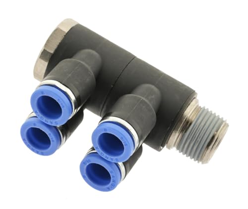 IQS 4 - Fach - Verteiler Mehrfachverteiler mit Außengewinde R 1/2" - 8 mm, IQS - Standard IQS 4 - Fach - Verteiler Mehrfachverteiler mit Außengewinde R 1/2" - 8 mm, IQS - Standard von ToolNerds