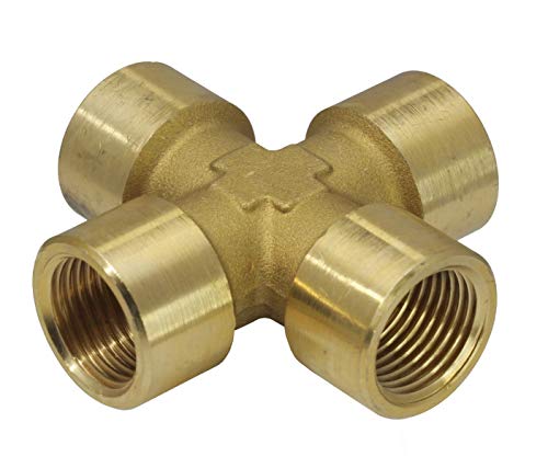 Kreuzstück mit 4x Innengewinde G 1/4", 16 bar Messing von ToolNerds