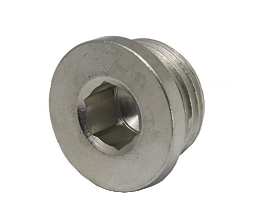Verschlussstopfen mit Innensechskant und zylindrischem Gewinde G 1/8", 16 bar Messing vernickel von ToolNerds