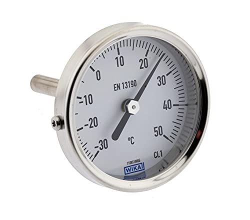 WIKA Bimetallthermometer, waagerecht Ø 100 | 0 bis +120°C | 100mm | Edelstahl Thermometer von ToolNerds