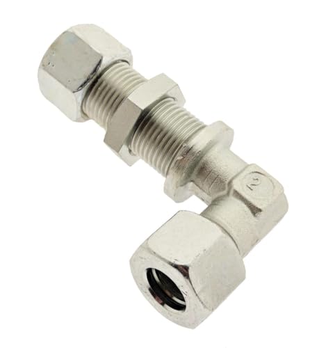Winkel - Schott - Schneidringverschraubung 10 L, Stahl verzinkt 90° Schottverschraubung leichte Baureihe von ToolNerds