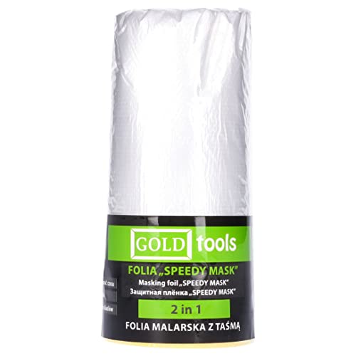 ToolSpace Abdeckfolie mit Klebeband - Transparente Staubschutzfolie Maler Abdeckfolie für Renovierungen - Renovierung Allzweckfolie - Malerabdeckfolie 1100 mm x 33 m von ToolSpace