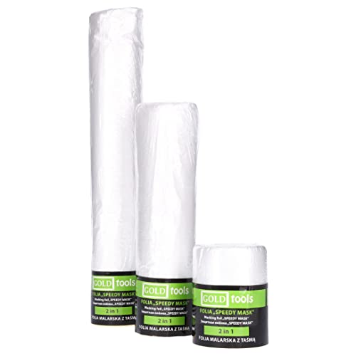 ToolSpace Abdeckfolie mit Klebeband im 3er Set - Transparente Staubschutzfolie Maler Abdeckfolie für Renovierungen - Renovierung Allzweckfolie - Malerabdeckfolie Set mit 3 Stück von ToolSpace