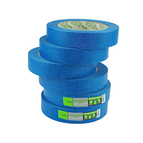 ToolSpace Kreppband Malerband Set Blau - Profi Maler Klebeband für Renovierungsarbeiten Masking Tape - Lösungsmittelfrei 25 mm / 50 m Rolle Set mit 6 Stück 300 m von ToolSpace