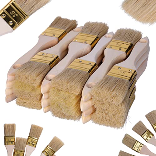 ToolSpace DIY Flachpinsel-Set - 24x Flachpinsel 36 mm - Naturborstenpinsel für DIY, Wand- und Möbelmalerei, Malerpinsel-Set Pinselset von ToolSpace