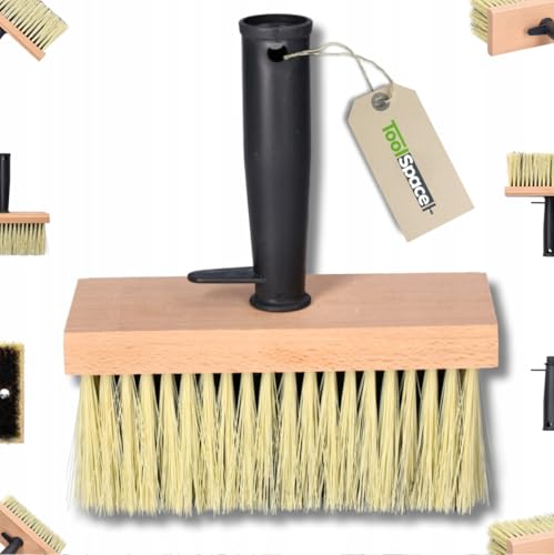 ToolSpace Quast Kleister Deckenbürste 170 mm Kleisterbürste Tiefgrundburste für Teerbürste Ergonomisch Kunststoff Griff Tapezierbürste Vliestapete Tapezierquast Klebstoffe Maurerarbeiten Spritzpinsel von ToolSpace
