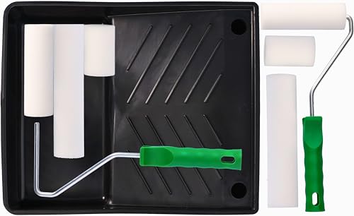 ToolSpace Farbroller Set Lackierwalze 5cm 11cm 15cm - Moltopren Schaumstoff Farbrwalzen Farbwanne Schaumwalzen - kleine Paint Roller - Lackierset Lackierrollen Bügel Malerset zum Streichen ToolSpace Farbroller Set Lackierwalze 5cm 11cm 15cm - Moltopren Schaumstoff Farbrwalzen Farbwanne Schaumwalzen - kleine Paint Roller - Lackierset Lackierrollen Bügel Malerset zum Streichen von ToolSpace