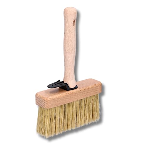 ToolSpace Flächenstreicher 130 mm, Tapetenbürste, Deckenbürste, Tapezierbürste, Breiten Quast, Naturhaar Holzstiel Tapezierquast, Grundierungspinsel, Terrassenstreichbürste, Borstenpinsel, Malerbürste von ToolSpace