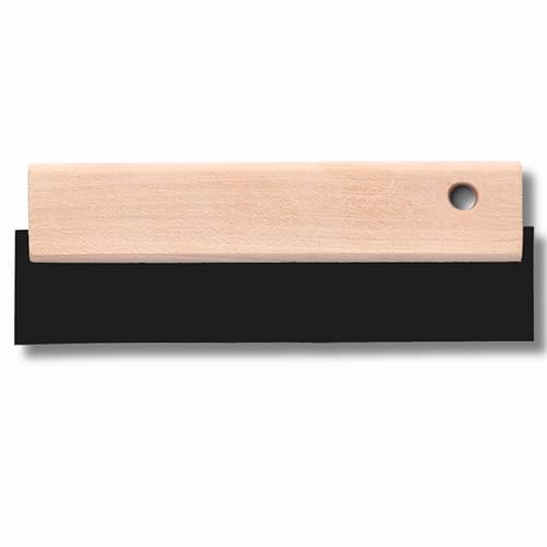 ToolSpace Gummispachtel Fugenspachtel Fliesen mit Gummilippe Spachtel Abzieher Gummi 200 mm Gummischaber Fugen Holzgriff Fliesenspachtel Werkzeuge Glättkelle Ergonomisch Arbeit Verfuggummi | 1 Stück von ToolSpace