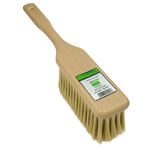 ToolSpace | Handbesen | Handfeger aus Holz | 34x7x5,7 cm | Schneekehrwisch | Auto-Schneeräumung | Handfeger Schneebesen | Besen Winkel | Kehrset | Holzgriff Bürste | Schneefeger | Kerwisch von ToolSpace