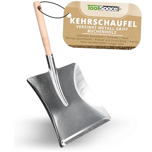 ToolSpace Kehrschaufel Verzinkt Metall Griff Buchenholz | Edelstahl Kehrblech | Schaufel | Multi Reinigungsschaufel - Robust und Zuverlässig | Kamin, Haus Handschaufel Langer Stiel ToolSpace Kehrschaufel Verzinkt Metall Griff Buchenholz | Edelstahl Kehrblech | Schaufel | Multi Reinigungsschaufel - Robust und Zuverlässig | Kamin, Haus Handschaufel Langer Stiel von ToolSpace