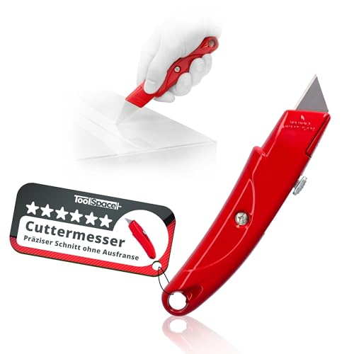ToolSpace Robustes Universalmesser mit Aluminiumgehäuse Klappmesser Profi Cuttermesser Mehrzweckmesser Cutter- Bastelmesser Edelstahlklingen Schneiden Papier Teppich Kindersicherung Sicherheitsmesser ToolSpace Robustes Universalmesser mit Aluminiumgehäuse Klappmesser Profi Cuttermesser Mehrzweckmesser Cutter- Bastelmesser Edelstahlklingen Schneiden Papier Teppich Kindersicherung Sicherheitsmesser von ToolSpace