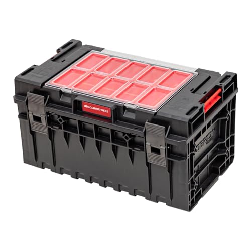 Toolbrothers RHINO XXL Werkzeugkoffer ECO Handling+ Höhe L 38 l IP66 mit herausnehmbaren Trennwänden + Boxen von Toolbrothers