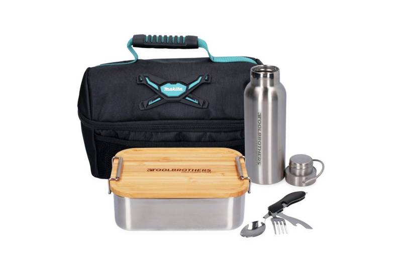 Toolbrothers Werkzeugkoffer Lunchpaket in Kühltasche + Edelstahl Brotdose + Trinkflasche + Besteck von Toolbrothers