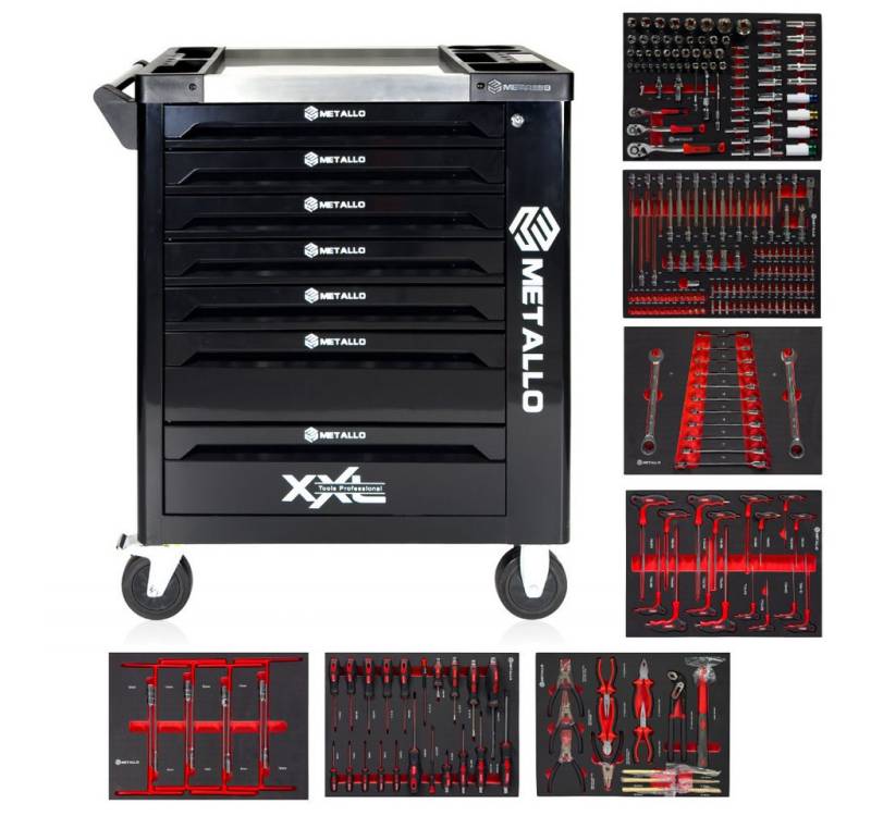 Toolcar Werkzeugwagen TOOLCAR Metallo XXL Werkzeugwagen Rollwagen Werkstattwagen von Toolcar