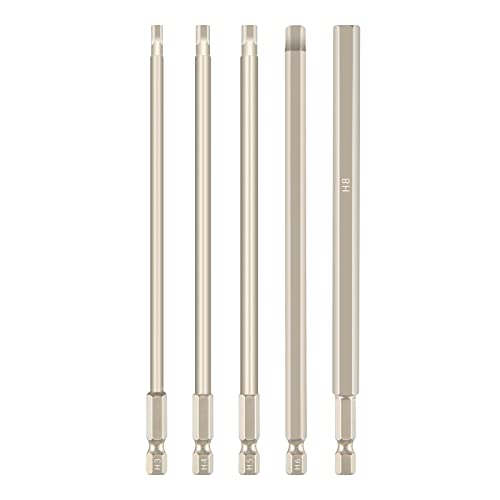 Broppe 5-teiliges Sechskant-Inbus-Bit-Set, 150 mm lang, metrisch, H3 - H8 Schnellwechselschaft, magnetisch, Profi-Schraubendreher-Bit-Set Broppe 5-teiliges Sechskant-Inbus-Bit-Set, 150 mm lang, metrisch, H3 - H8 Schnellwechselschaft, magnetisch, Profi-Schraubendreher-Bit-Set von Toolcool