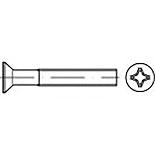 TOOLCRAFT 200Stk Senkkopfschraube M3 16mm Kreuzschlitz DIN 965 Senkkopf Senkkopf Senkkopf Stahl verzinkt TO-6863127 von Toolcraft