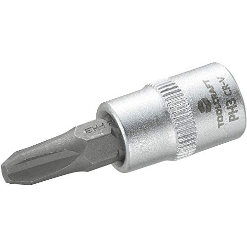 TOOLCRAFT 816053 Kreuzschlitz Phillips Steckschlüssel-Bit-Einsatz PH 3 1/4 (6.3 mm) von Toolcraft