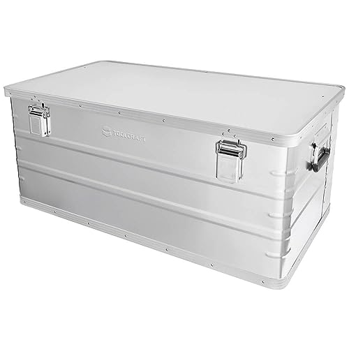 TOOLCRAFT Aluminium Werkzeugkiste I Werkzeugaufbewahrung I Transportkoffer Werkzeugbox I stabile Werkzeugbox I Aluminium Aufbewahrungsbox I Werkzeugkoffer groß I Volumen: 142 l I stabile Bauweise von Toolcraft