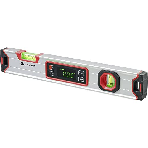 TOOLCRAFT Digitale Wasserwaage mit Magnet I Aluminium I Elektro Wasserwaage I Laser Wasserwaage I IP54 Wasserdicht I 360 Grad Messbereich I I Werkzeug von Toolcraft