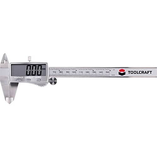 TOOLCRAFT Digitaler Messschieber 150 mm I Schieblehre I Schublehre I elektronische Schieblehre I Messbereich 0-150 mm I Genauigkeit 0,03 mm I Präzisionsmessgerät TOOLCRAFT Digitaler Messschieber 150 mm I Schieblehre I Schublehre I elektronische Schieblehre I Messbereich 0-150 mm I Genauigkeit 0,03 mm I Präzisionsmessgerät von Toolcraft