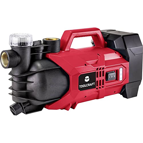 TOOLCRAFT GPG-L118 / TAWB-200 Akku-Gartenpumpe 2800 l/h 22 m Rot, Schwarz von Toolcraft