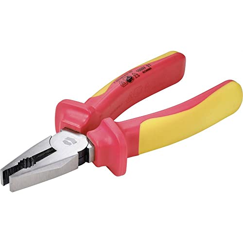TOOLCRAFT Kombinationszange I VDE-Kombizange I Werkstattzange I Chrom-Vanadium Stahl I Gehärtete Schneiden 62 HRC I DIN EN 60900 Zange I 160mm I I Elektroinstallation von Toolcraft