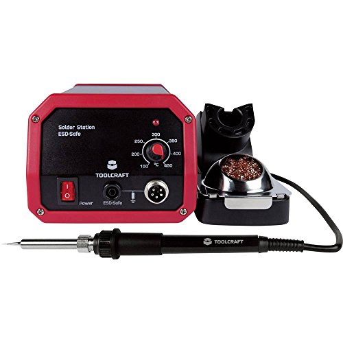TOOLCRAFT ST-100A Lötstation I Analog 100 W I Temperatureinstellung 150-450 °C I Hochwertiges Keramikheizelement I Netzbetrieben I Inklusive Lötspitze I Robuste Bauform I Lötspitzenreiniger von Toolcraft