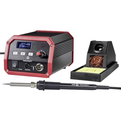 TOOLCRAFT ST-100D Digitale Lötstation I Mikroprozessorgesteuert I Regelungstechnik I LC-Display I Keramikheizelement I Lötspitzenreiniger I Potenzialausgleichsbuchse I 23 Watt von Toolcraft