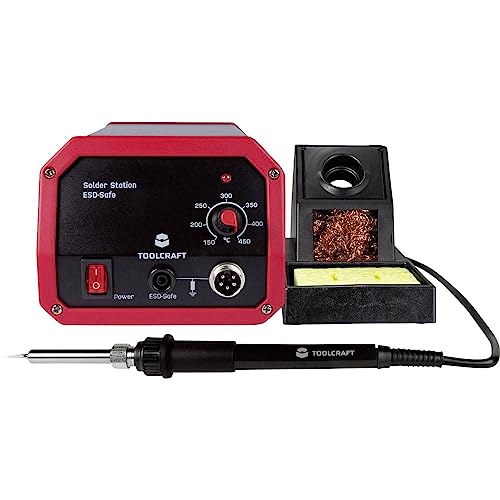 TOOLCRAFT ST-50A Lötstation I Keramikheizelement I Potenzialausgleichsbuchse I Temperatur regelbar 150-450 °C I Aluminiumgehäuse I Lötspitzenreiniger I I Soldering Tool von Toolcraft