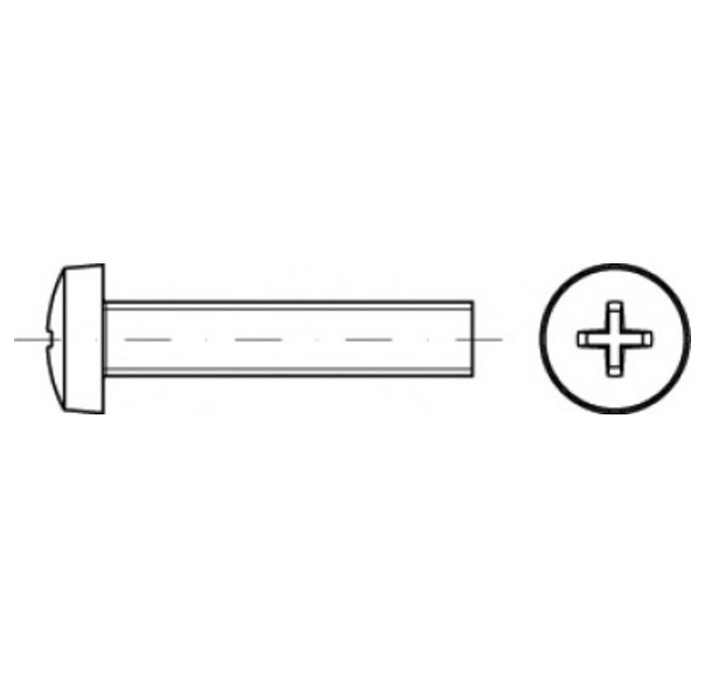 TOOLCRAFT Schraube TOOLCRAFT TO-5430846 Linsenzylinderschrauben M2 10 mm Kreuzschlitz Ph von Toolcraft