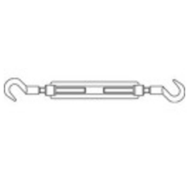 TOOLCRAFT Spannschloss TOOLCRAFT 136620 Spannschloss Haken-Haken M10 Stahl galvanisch verzink von Toolcraft