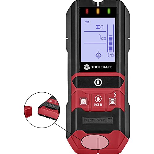 TOOLCRAFT TO-5137833 Ortungsgerät inkl. Materialfeuchtigkeitsmesser Ortungstiefe (max.) 80 mm Geeignet für eisenhaltige von Toolcraft