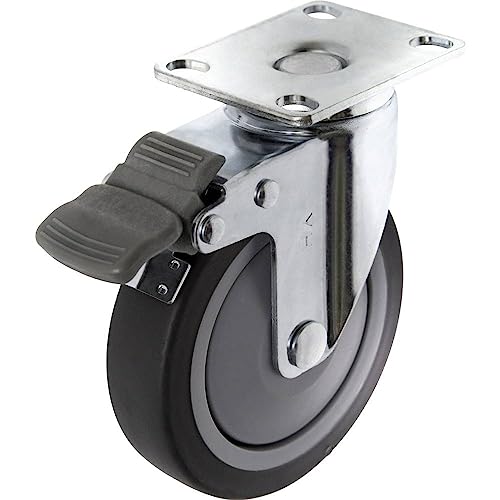 TOOLCRAFT TO-5137920 Lenkrolle mit Feststellbremse und Anschraubplatte 100 mm TPR Tragfähigkeit (max.): 65 kg von Toolcraft