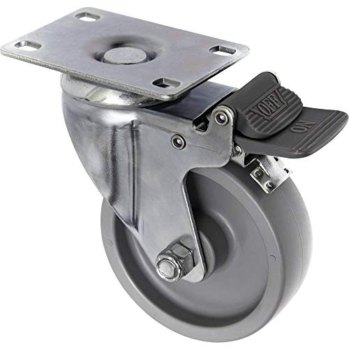 TOOLCRAFT TO-5137938 Lenkrolle 100 mm mit Feststellbremse und Anschraubplatte Tragfähigkeit (max.): 125 kg von Toolcraft