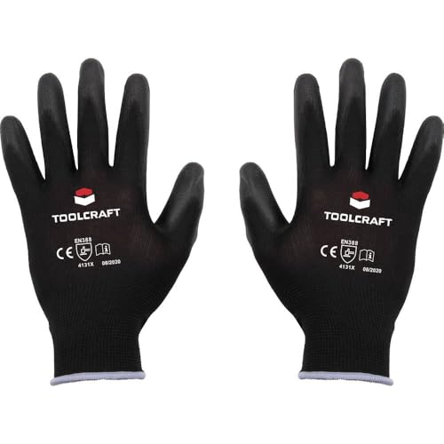TOOLCRAFT TO-5621547 Polyester, Polyurethan Arbeitshandschuh Groeße (Handschuhe): 9 EN 388 CAT II 1, 3 Stück von Toolcraft