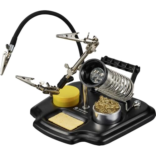 TOOLCRAFT ZD-10Y Dritte Hand I Löthilfe I Lötstation I Krokodilklemmen I Platinenarbeiten I 135 mm Basis I 172 mm Höhe I 190 mm Länge I Elektronik-Helfer von Toolcraft