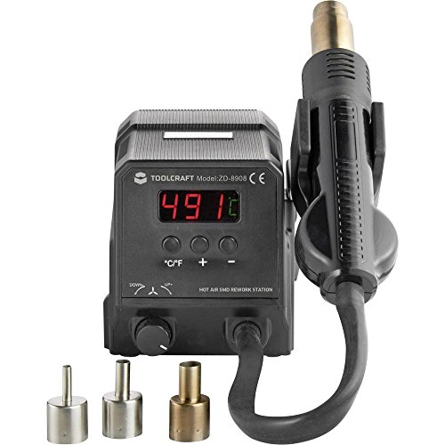 Toolcraft ZD-8908 Heißluftstation digital 300 W 100-500 °C, 1488529 von Toolcraft