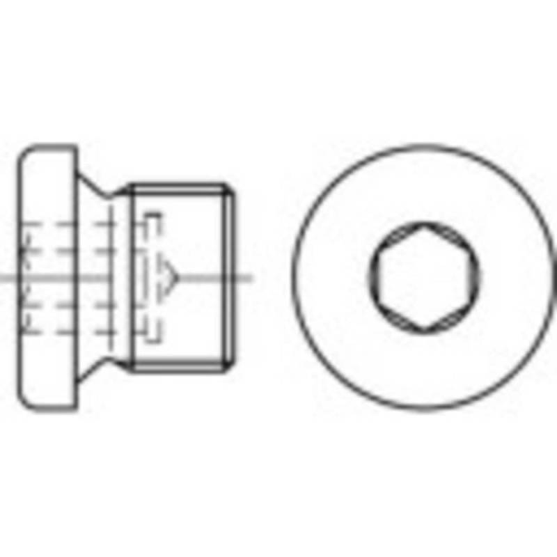 Toolcraft 112726 Verschlussschrauben M10 Innensechskant Din 908 Stahl Schrauben B-Ware von Toolcraft