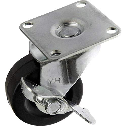 TOOLCRAFT TO-5137887 Lenkrolle 50 mm mit Feststellbremse und Anschraubplatte Gummi von Toolcraft