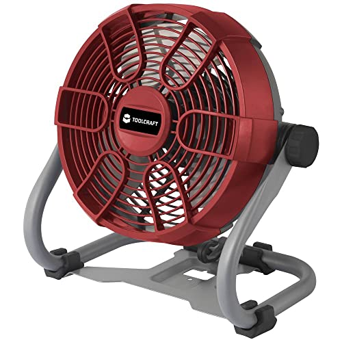 Toolcraft TAWB-200 Akku-Ventilator 26 W (Ø x H) 275 mm x 350 mm Rot, Grau, Schwarz LED-Kontrollleuchte, Akkubetrieb mög von Toolcraft