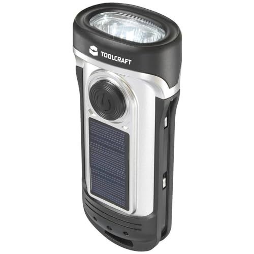 Toolcraft TO-8602005 LED Taschenlampe IPX8 (wasserdicht), mit Notlicht-Funktion solarbetrieben, dynamobetrieben 20 lm 1 von Toolcraft