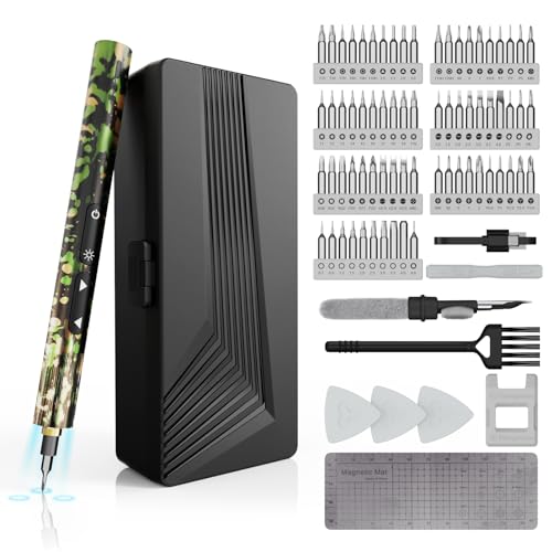 Elektro Schraubendreher 78 in 1, Mini Elektro Schraubendreher mit 70 Bits, Elektro Präzisionsschraubendreher Sets, kleine Schraubendreher-Sets für Elektronik-Grün von Toolendary