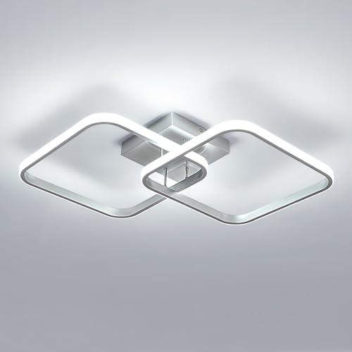 Toolight Deckenlampe LED 42W 4725LM, Deckenlampe LED Wohnzimmer 59cm, Moderne Deckenleuchte Quadratische für Schlafzimmer Wohnzimmer Küche Flur, 6500K Kaltweiß, Silber Toolight Deckenlampe LED 42W 4725LM, Deckenlampe LED Wohnzimmer 59cm, Moderne Deckenleuchte Quadratische für Schlafzimmer Wohnzimmer Küche Flur, 6500K Kaltweiß, Silber von Toolight