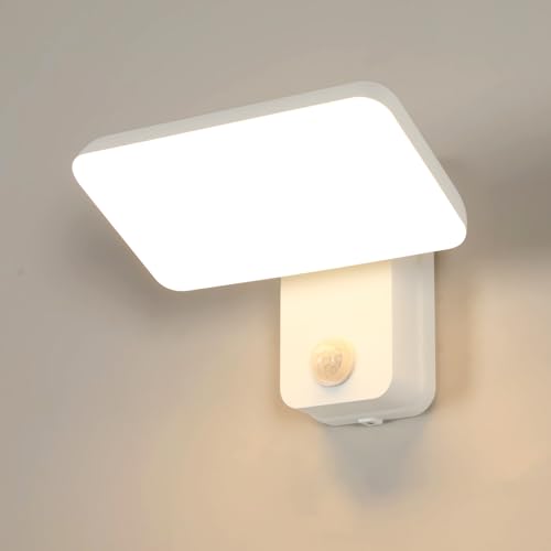 Toolight LED Außenwandleuchte mit Bewegungsmelder, 16W 1800LM Wandlampe IP65 Außen, Wandleuchte LED mit 360° Schwenkbar, Drehbare Außenleuchte Warmweiß 3000K für Villa Veranda Garten Terrasse Eingang von Toolight