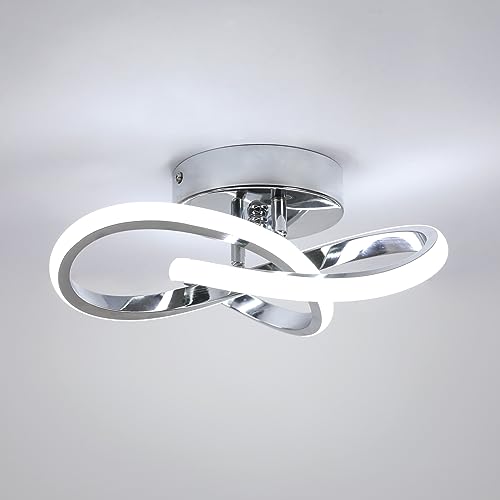 Toolight LED Deckenleuchte, 22W 2475LM Deckenlampe Silber Kaltweiß 6500K, Modern Schlafzimmerlampe LED, Deckenlampe für Flur Küche Balkon Wohnzimmer, 25cm von Toolight